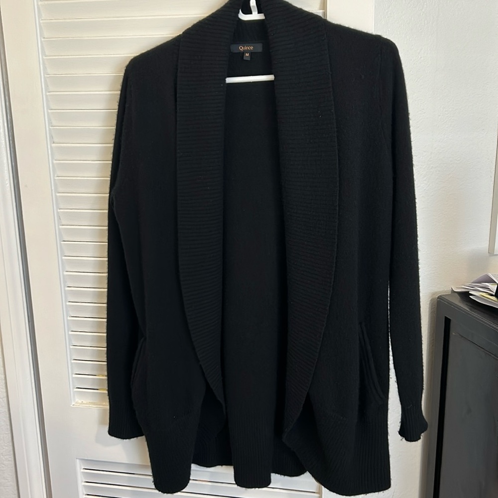 Quince Mongolian cashmere open cardigan sweater